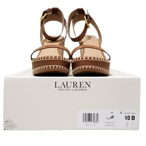 Lauren Ralph Lauren Hilarie Ankle Strap Espadrille Sandal Size US 10B Polo Tan - Picture 5 of 5